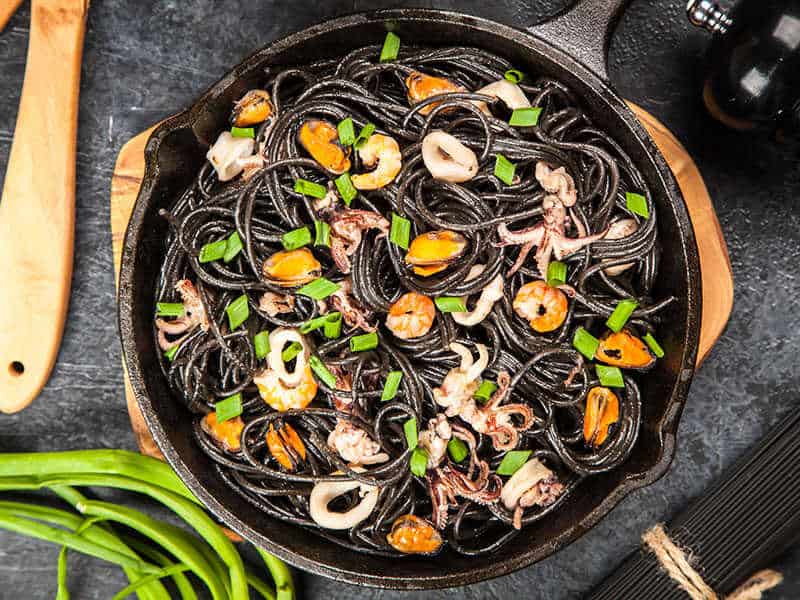 Black Spaghetti Made Squid