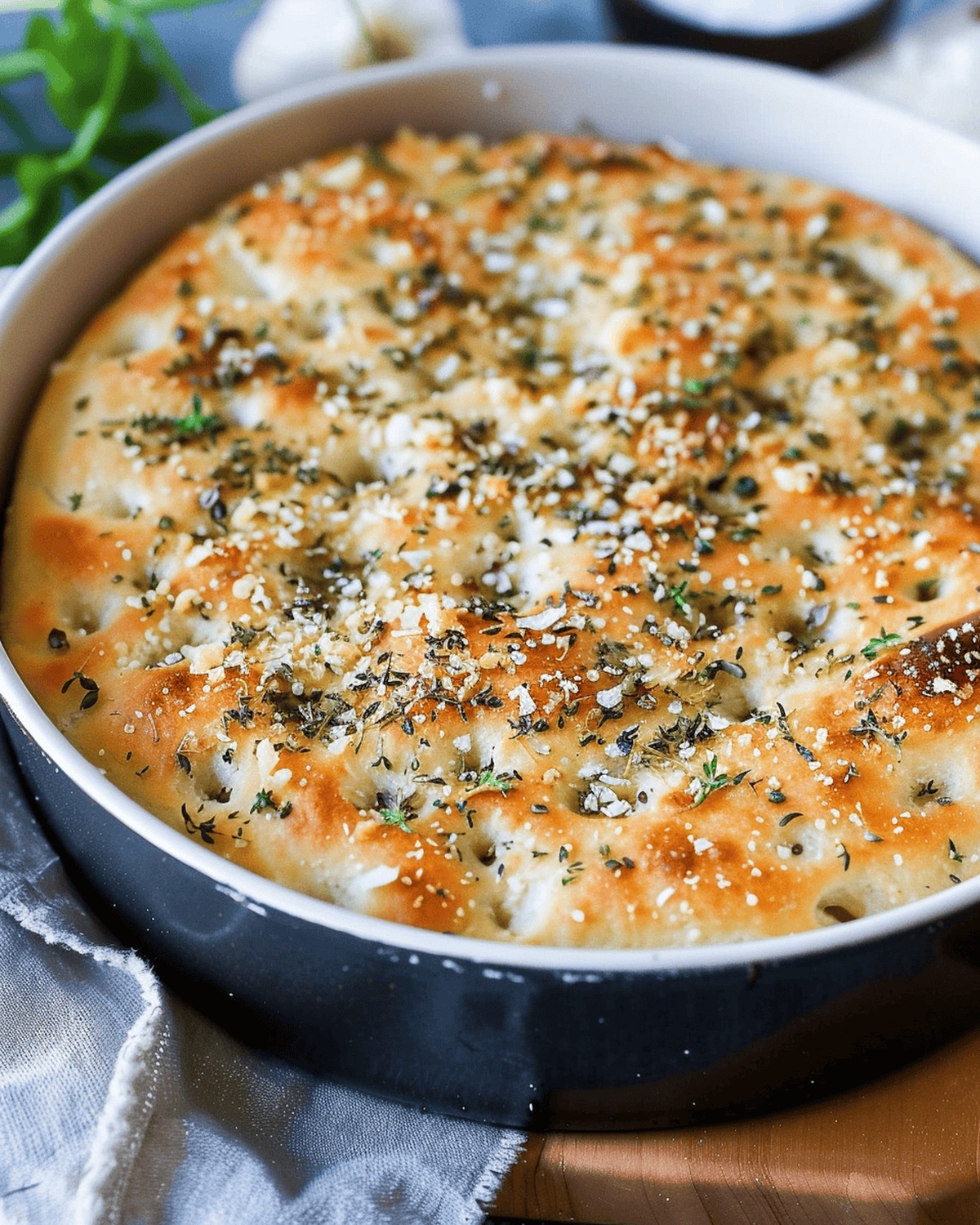 Rustic Garlic Parmesan Focaccia Bread Recipe