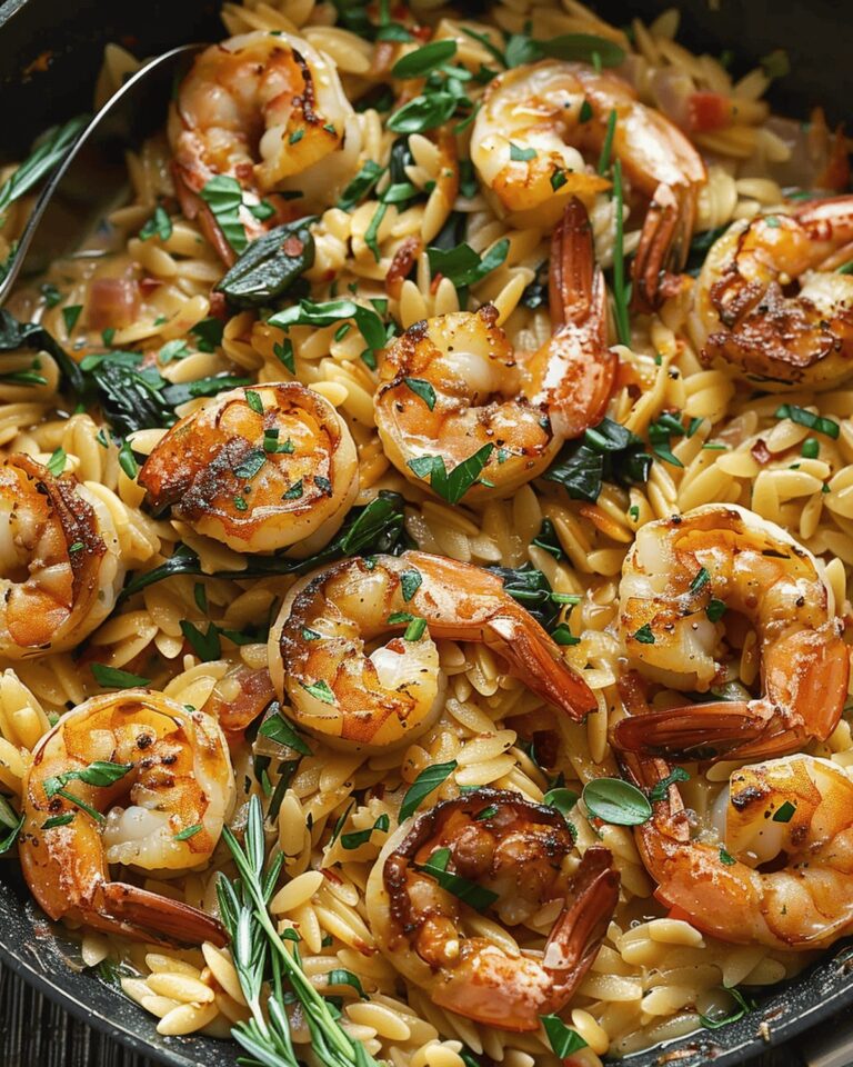 Shrimp and Orzo with Spinach and Artichokes Recipe
