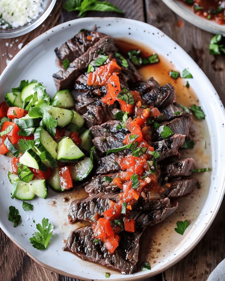 Tantalizing Balsamic Skirt Steak with Red Pepper Relish Recipe