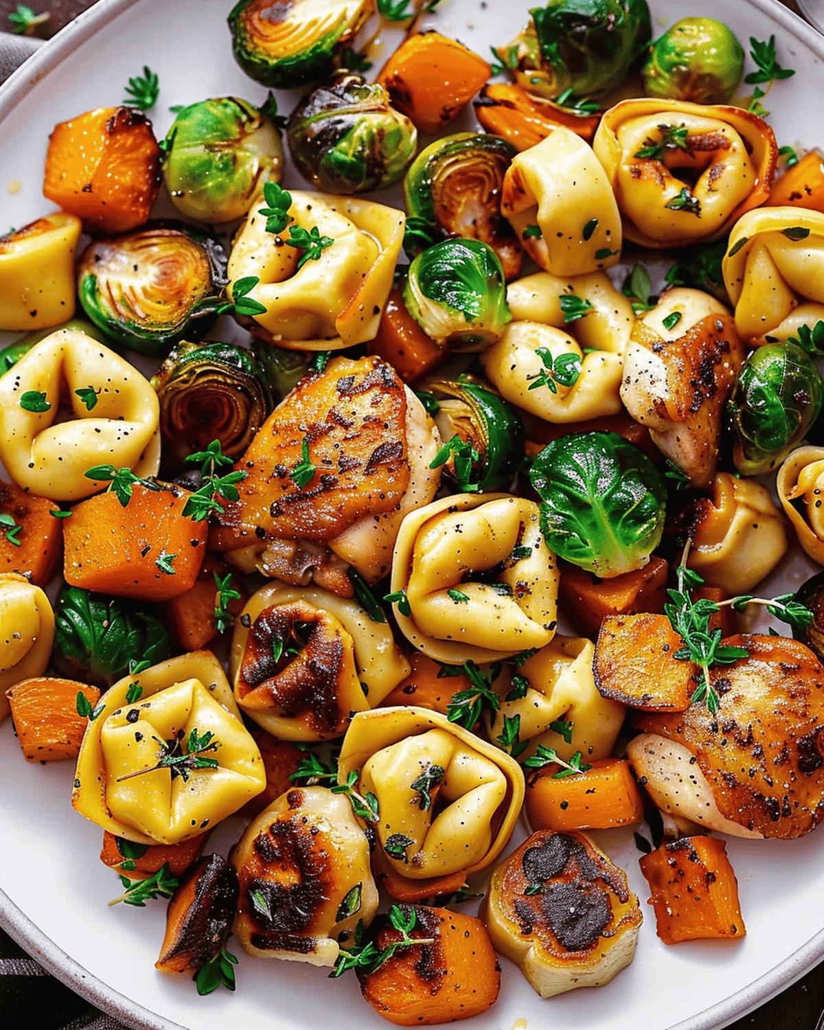 Autumn Chicken And Tortellini With Roasted Vegetables Recipe