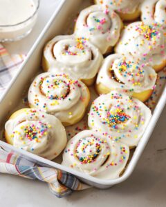 Sweet Birthday Cake Cinnamon Rolls Recipe