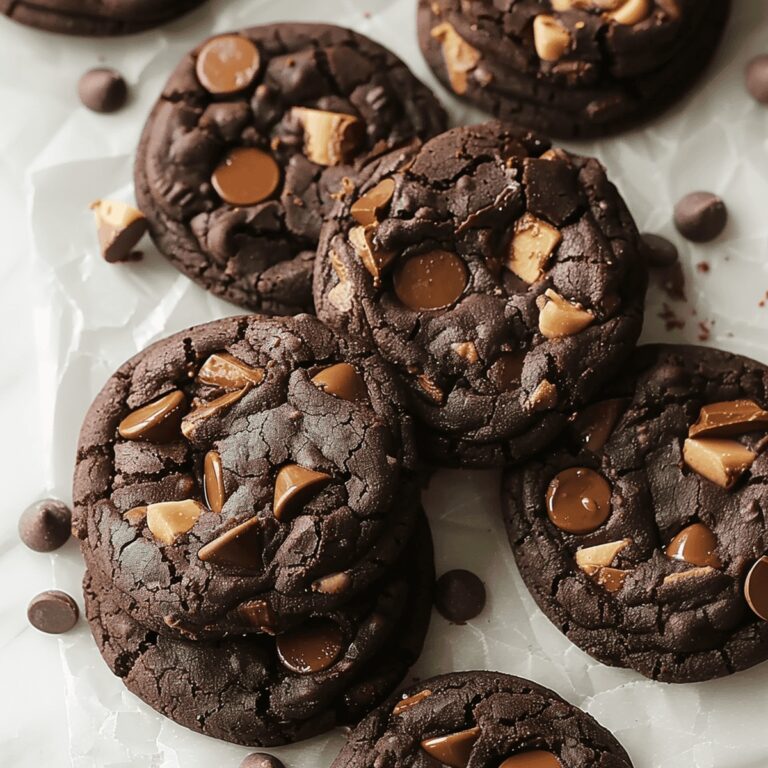 Brown Butter Double Chocolate Peanut Butter Cup Cookies Recipe