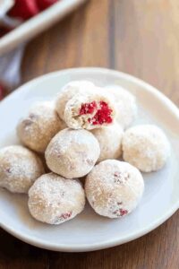 Festive Cherry Pistachio Snowball Cookies Recipe