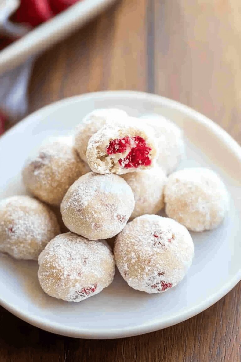 Festive Cherry Pistachio Snowball Cookies Recipe