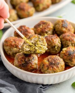 Pesto Chicken Meatballs Recipe
