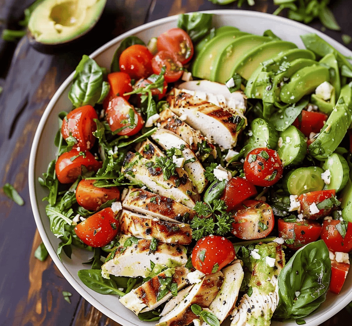 Chicken Avocado Caprese Salad Recipe