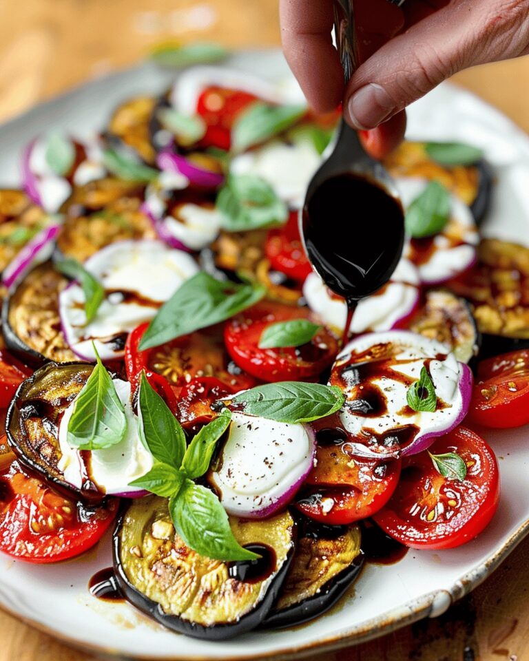 Eggplant Caprese Salad With Crispy Garlic & Aged Balsamic Recipe
