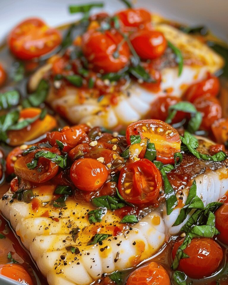 Pan-Seared Mediterranean Cod Basil Sauce Recipe