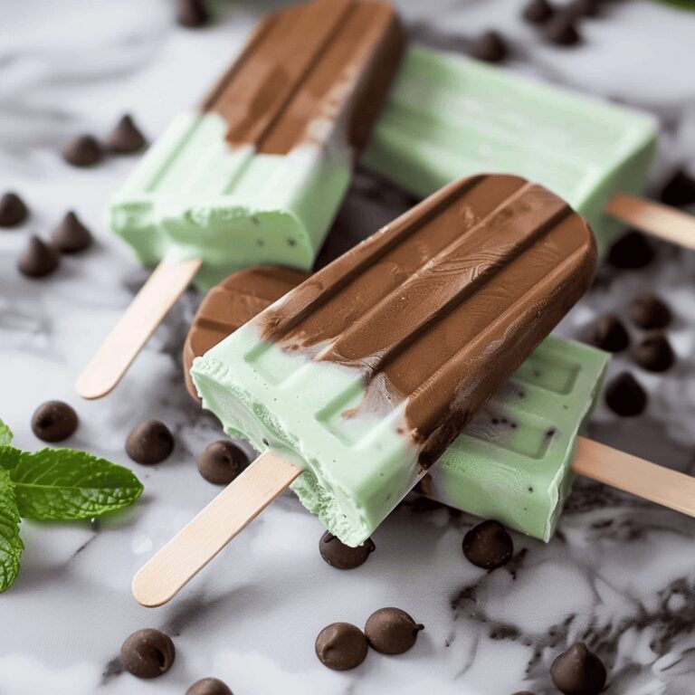 Mint Chocolate Chip Greek Yogurt Popsicles Recipe