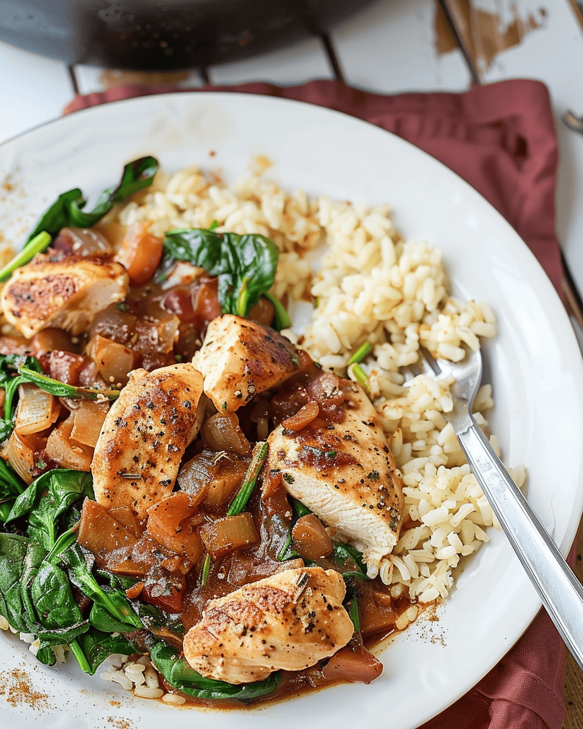 Hearty Chicken and Spinach Skillet Dinner Recipe