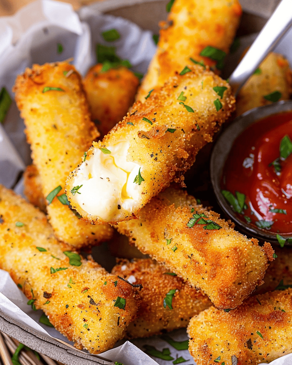 Crispy Keto Mozzarella Sticks Recipe