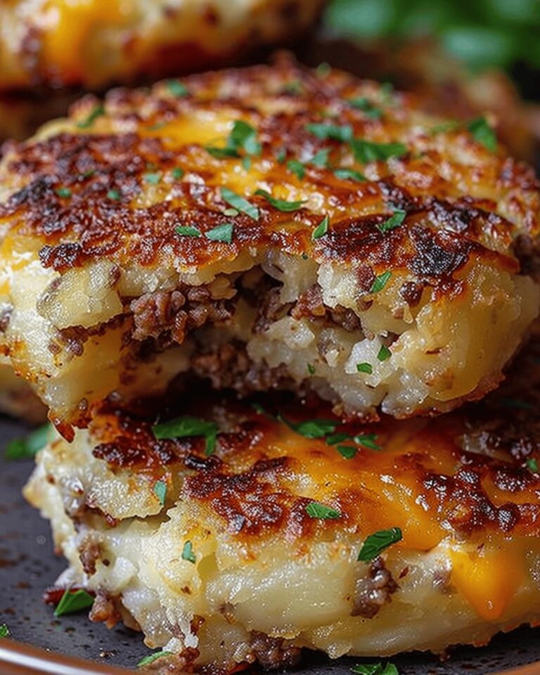 Cheesy Beef Stuffed Potato Cakes Recipe