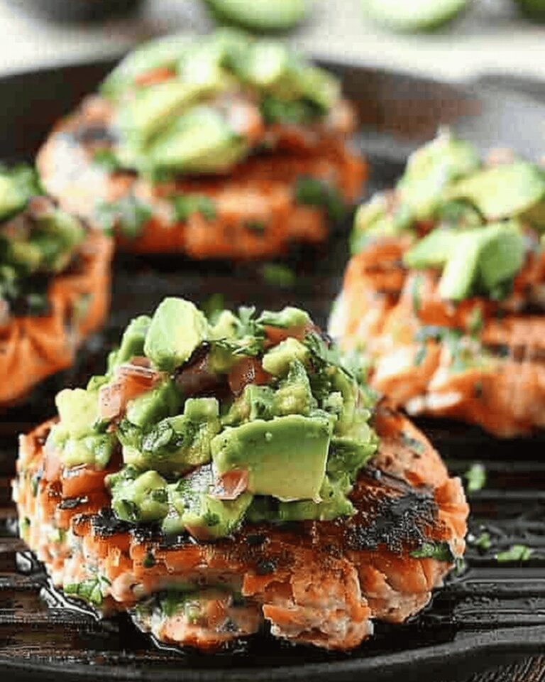 Grilled Salmon Burgers with Avocado Salsa Recipe
