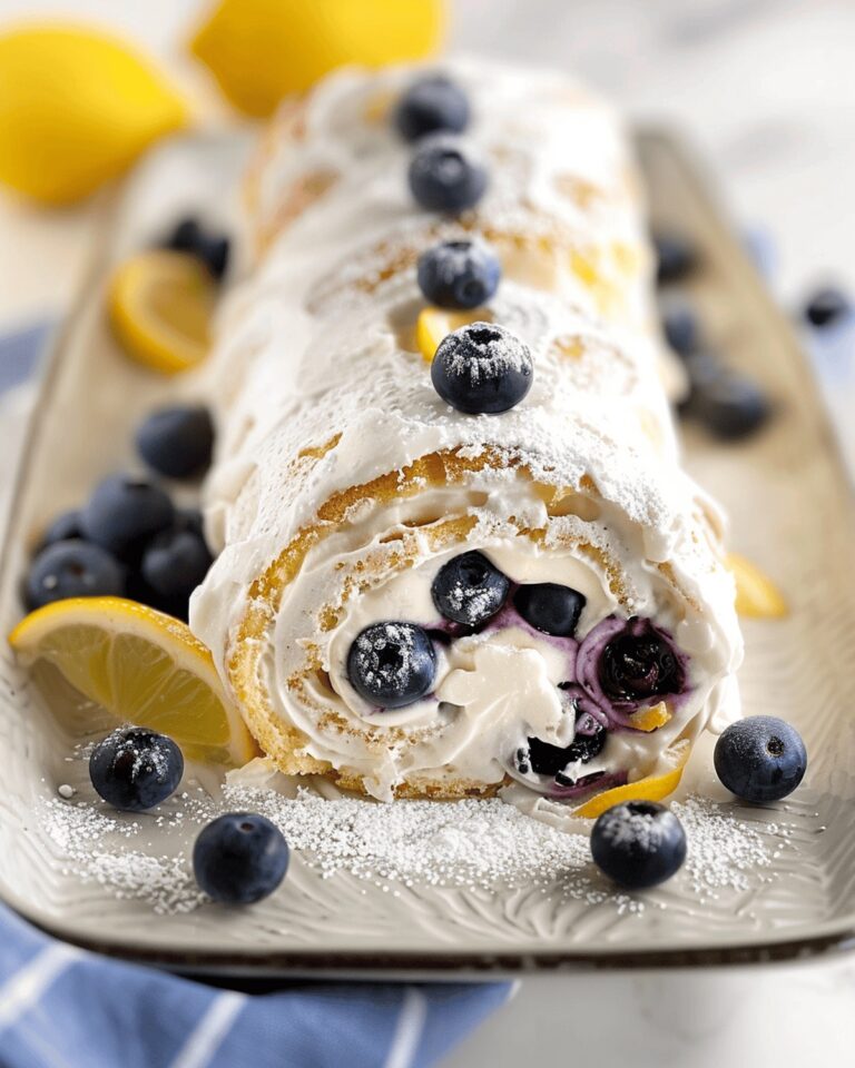 Lemon Blueberry Angel Food Cake Roll Recipe
