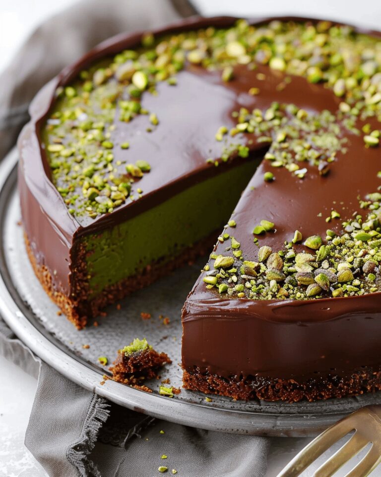 Flourless Pistachio Cake with Chocolate Ganache Recipe
