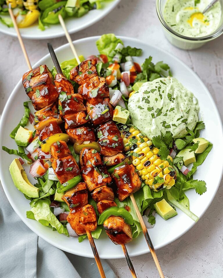 Smoky BBQ Chicken Skewer Salad Recipe