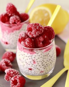 Silky Lemon Raspberry Chia Seed Pudding Recipe