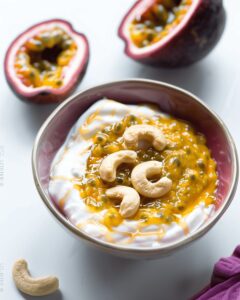 Passion Fruit Greek Yogurt with Cashews and Honey Recipe