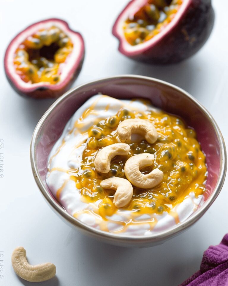 Passion Fruit Greek Yogurt with Cashews and Honey Recipe