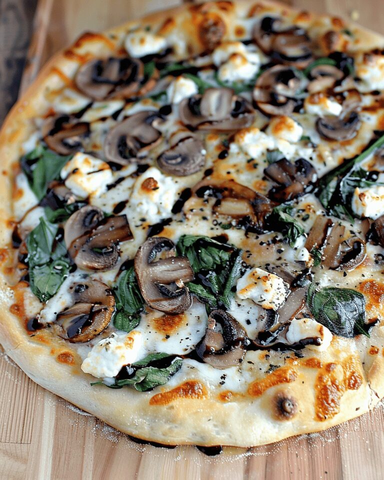 Rustic Balsamic Mushroom Goat Cheese Pizza Recipe