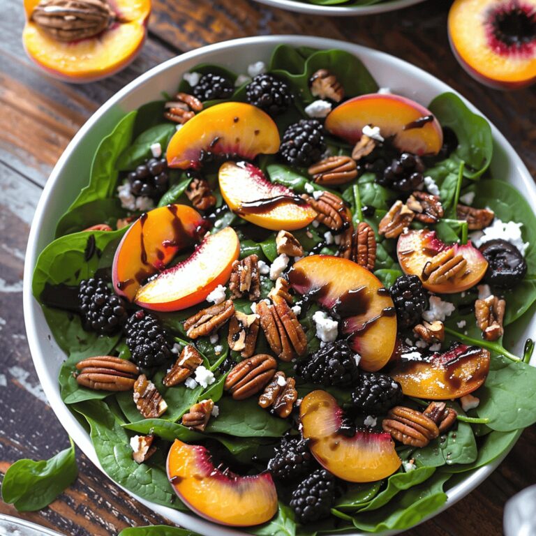Summer Peach Spinach Salad Recipe