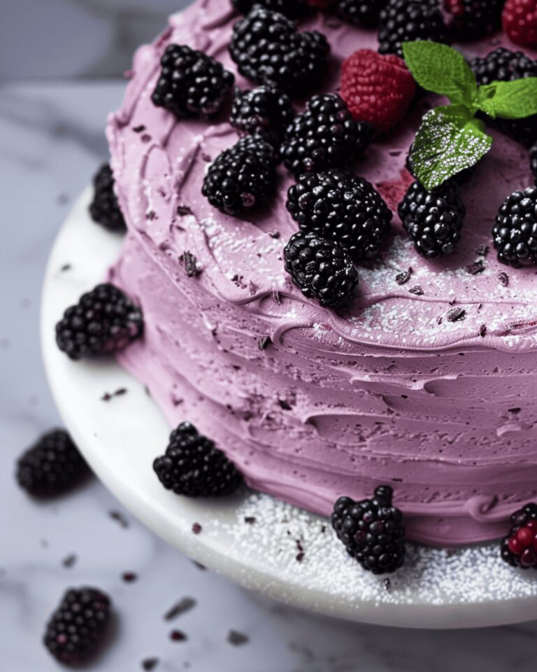 Luxurious Bourbon Chocolate Cake with Blackberry Buttercream Recipe