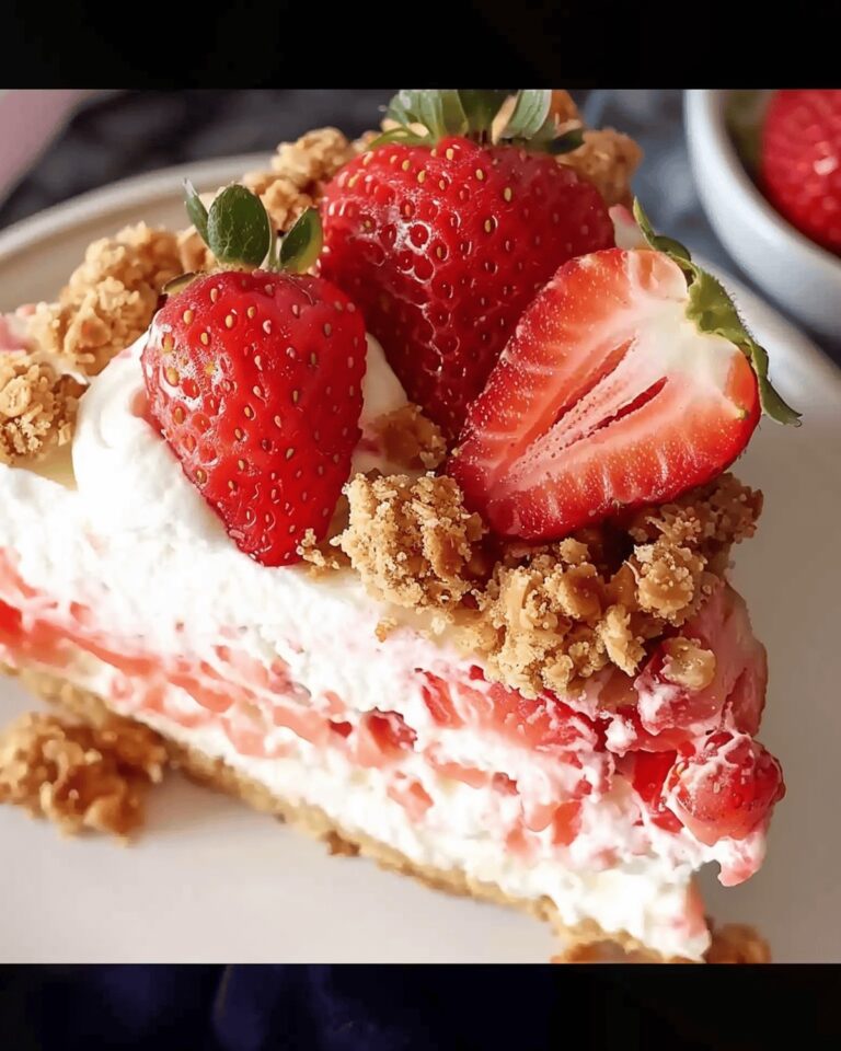 Strawberry Crunch No Bake Cheesecake Recipe