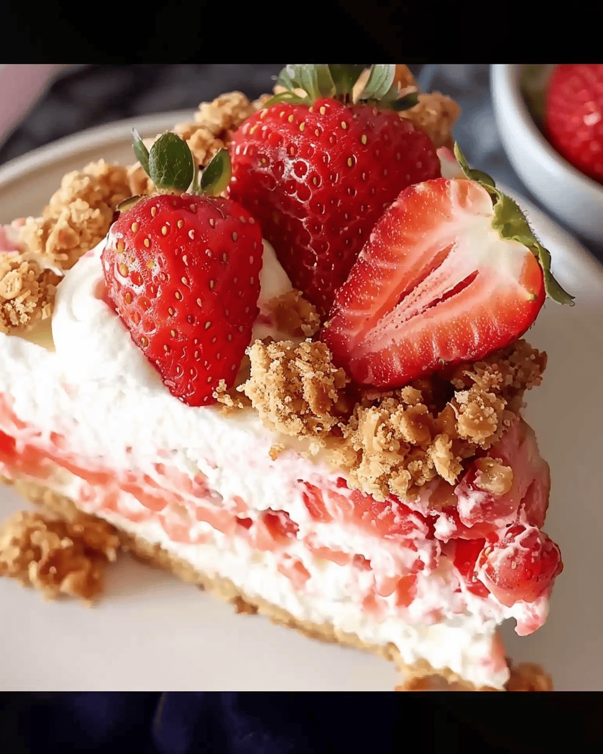 Strawberry Crunch No Bake Cheesecake Recipe