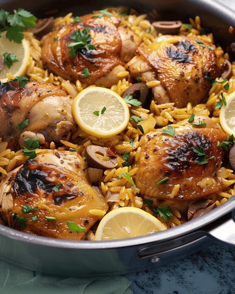 One Pan Moroccan Lemon Chicken with Orzo Recipe