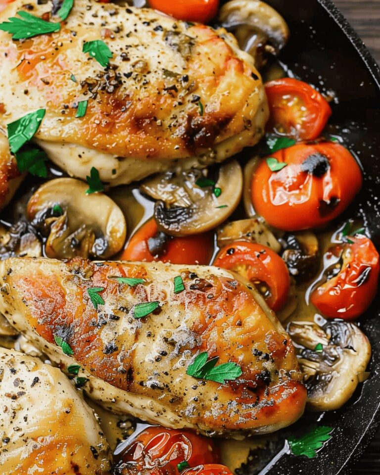 Italian-Style Skillet Chicken Breast With Tomatoes And Mushrooms Recipe