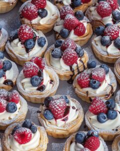 Elegant Puff Pastry Berries & Cream Tarts Recipe