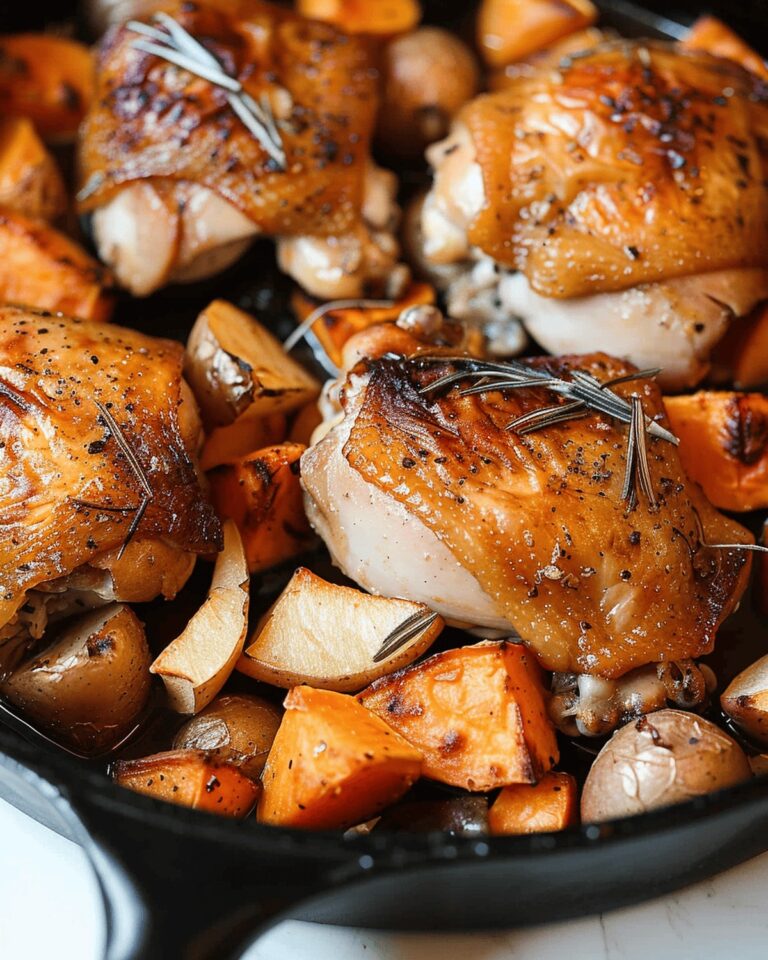 Succulent Maple Roasted Chicken With Sweet Potatoes And Apples Recipe