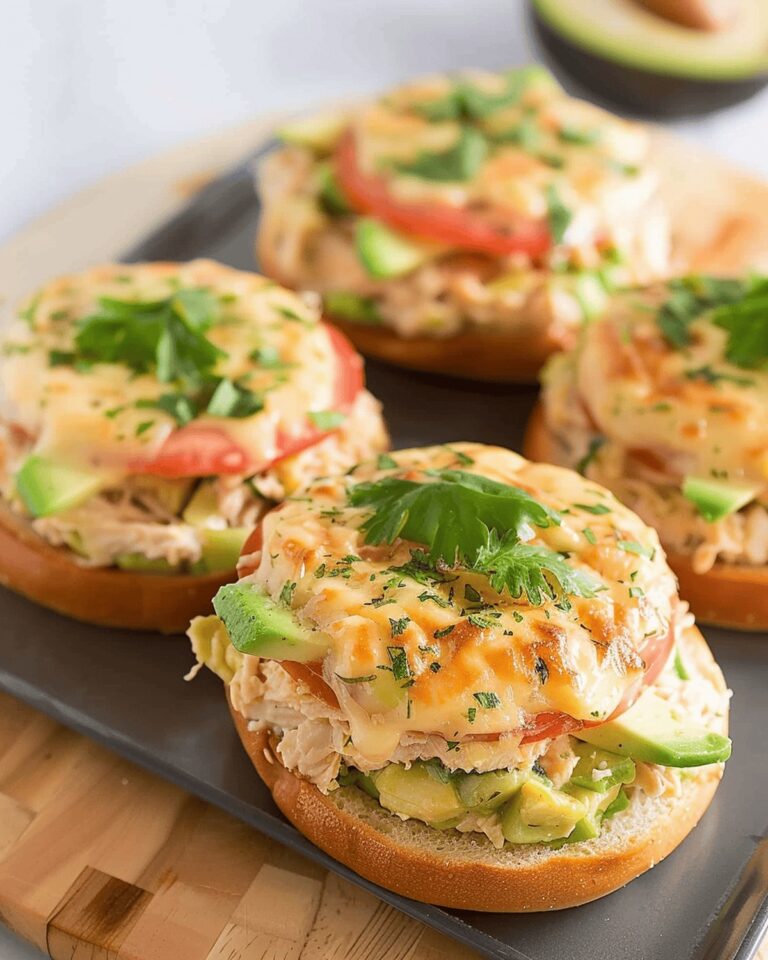 Cheesy Avocado Tuna Melt Bagels Recipe