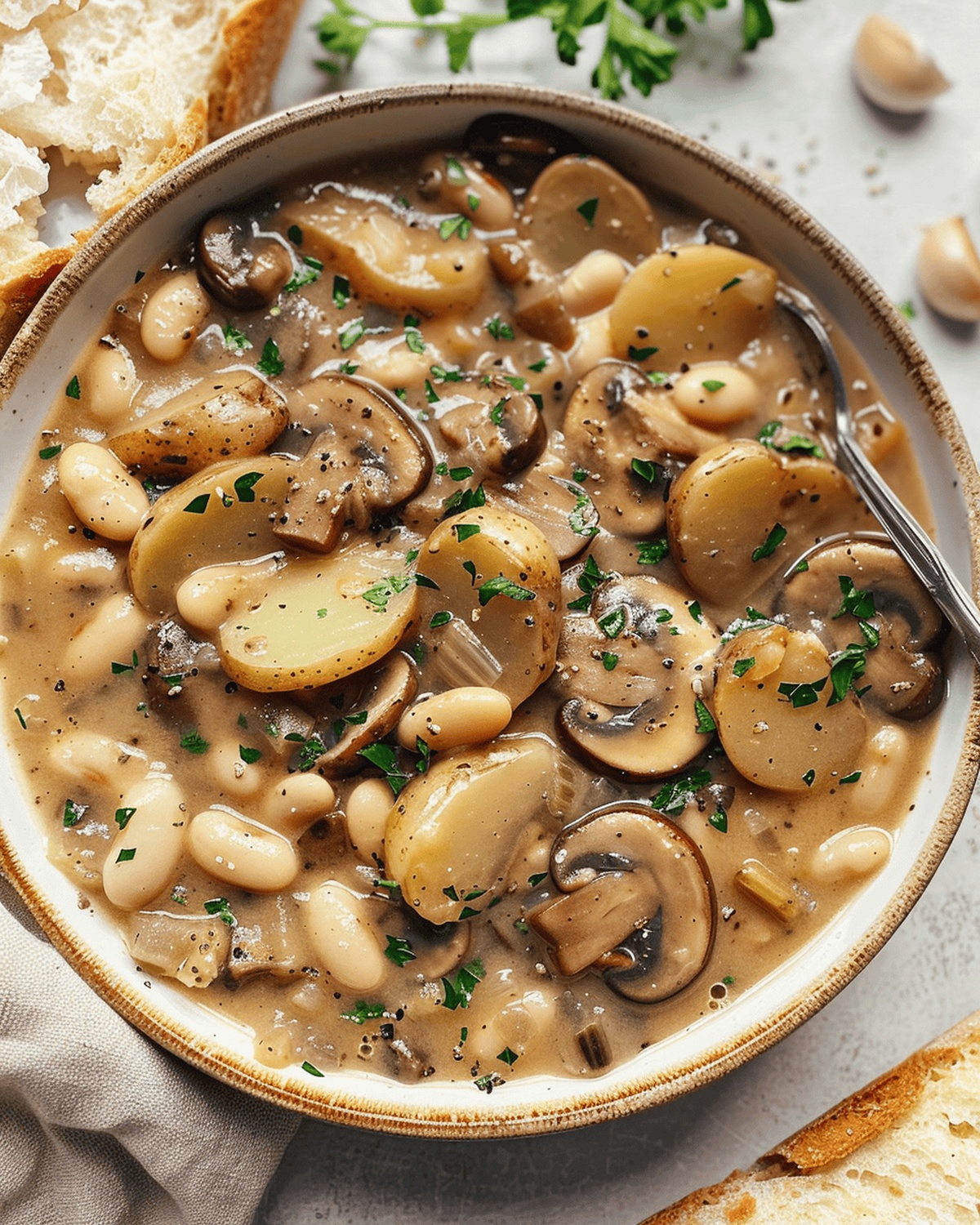 Hearty White Bean Mushroom Stew Recipe