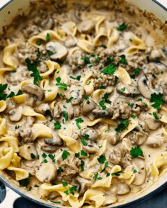 One Pot Ground Beef Stroganoff Recipe