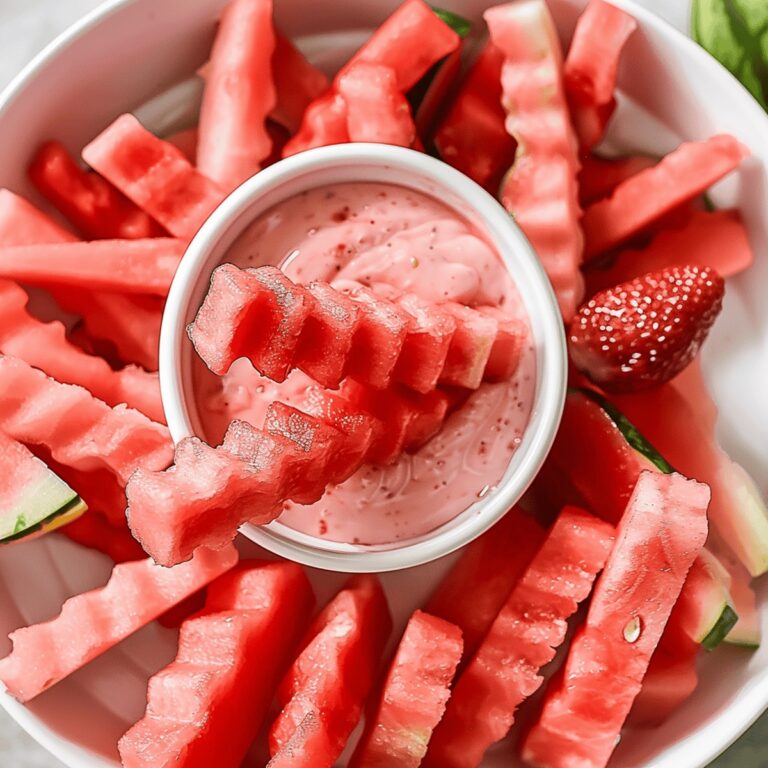 Watermelon Fries With Strawberry Dip Recipe