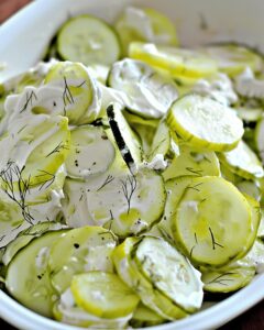 Tangy Pickle Juice Ranch Cucumber Salad Recipe