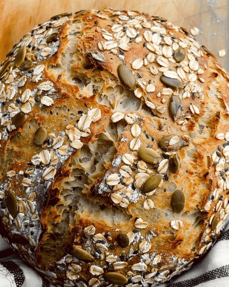 No Knead Seeded Oat Bread Recipe