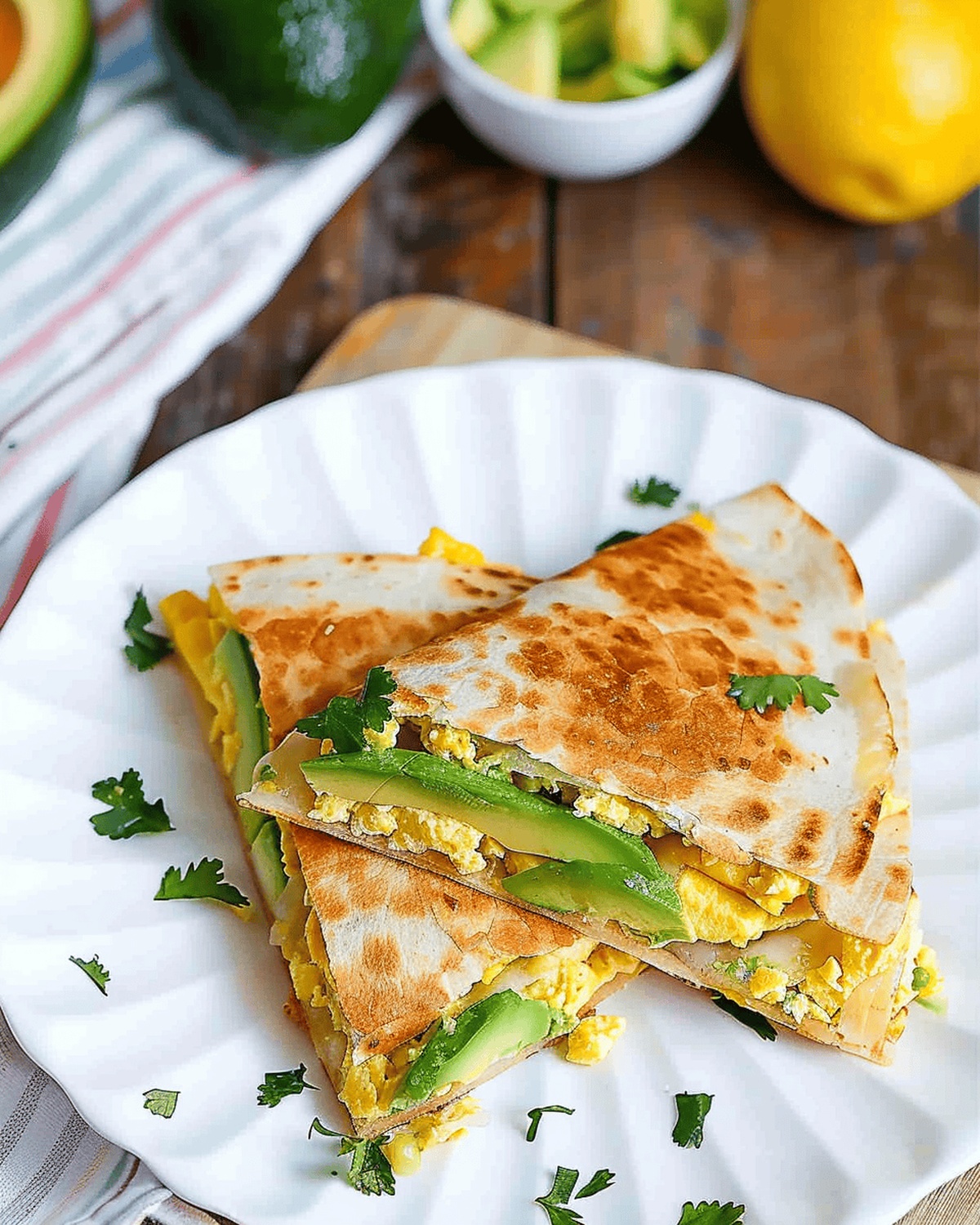 Crispy Egg & Avocado Breakfast Quesadilla Recipe