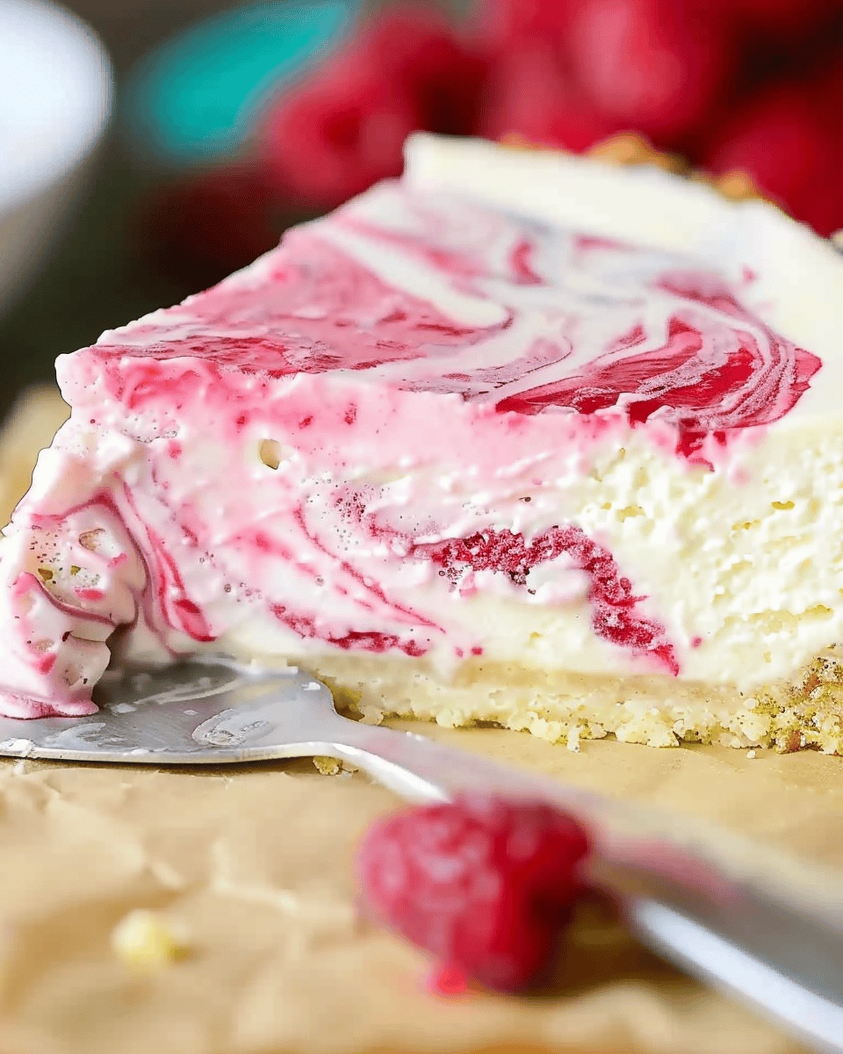 Velvety White Chocolate Raspberry Swirl Cheesecake Recipe