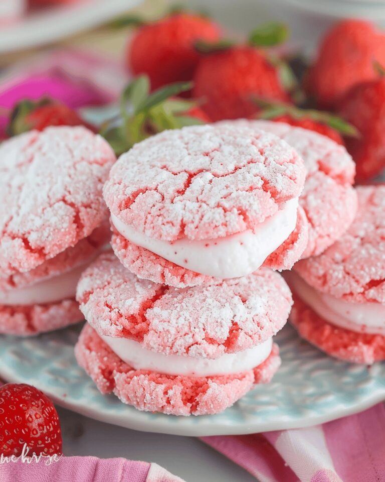 Sweet Strawberry Cake Mix Sandwich Cookies Recipe