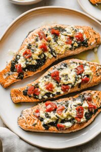 Succulent Stuffed Salmon With Spinach & Feta Recipe