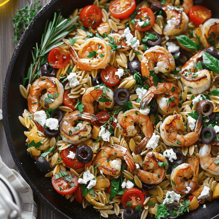 Mediterranean Shrimp Orzo Skillet Recipe