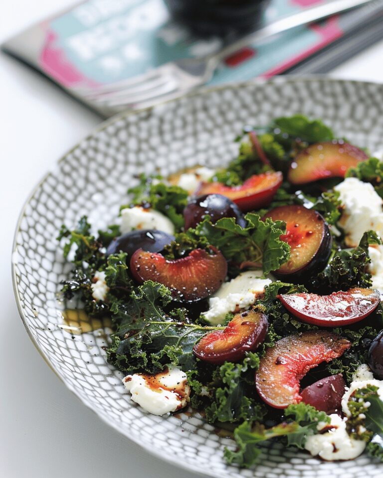 Crispy Kale, Plum, and Ricotta Salad Recipe