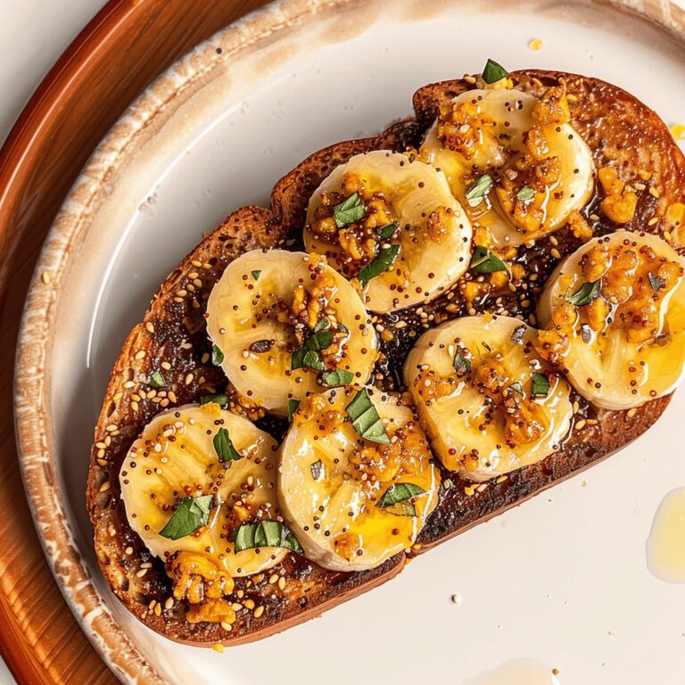 Air Fryer Honey Banana Tahini Toast Recipe