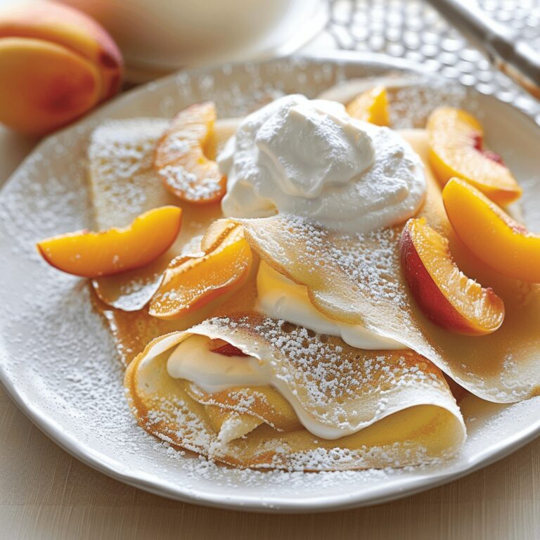 Peaches & Cream Crepes Recipe