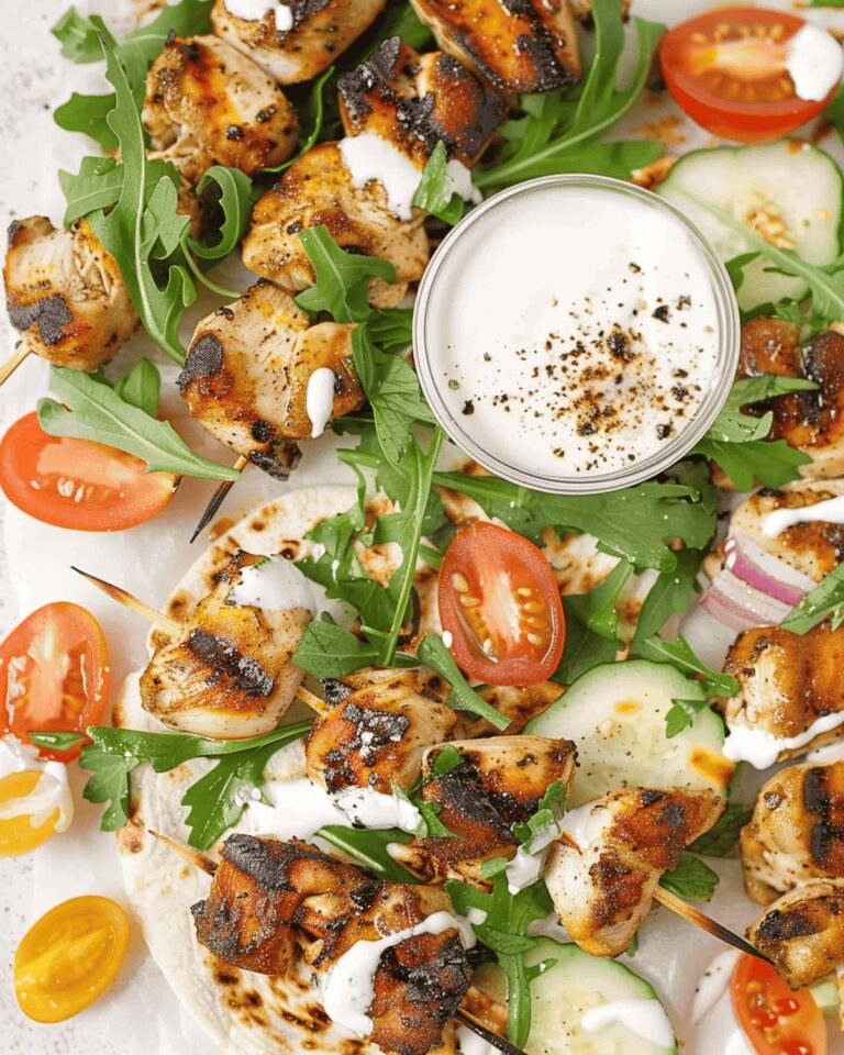 Greek Chicken Skewers with Yogurt Sauce Recipe