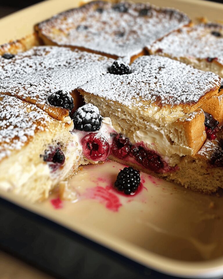 Dreamy Berries & Cream Stuffed French Toast Casserole Recipe