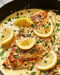 Easy Creamy Lemon Garlic Skillet Chicken Recipe